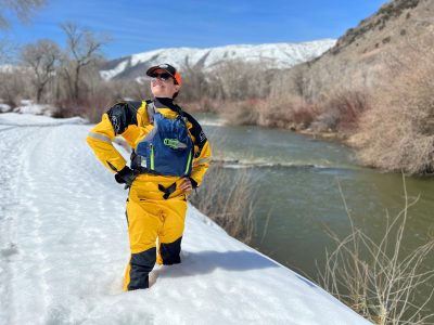 Snowy March Dry Suit River Rafting